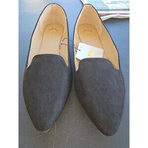 C&C California Ballet Flats Shoes Size 10M Black Fly Knit Slip On Round Toe